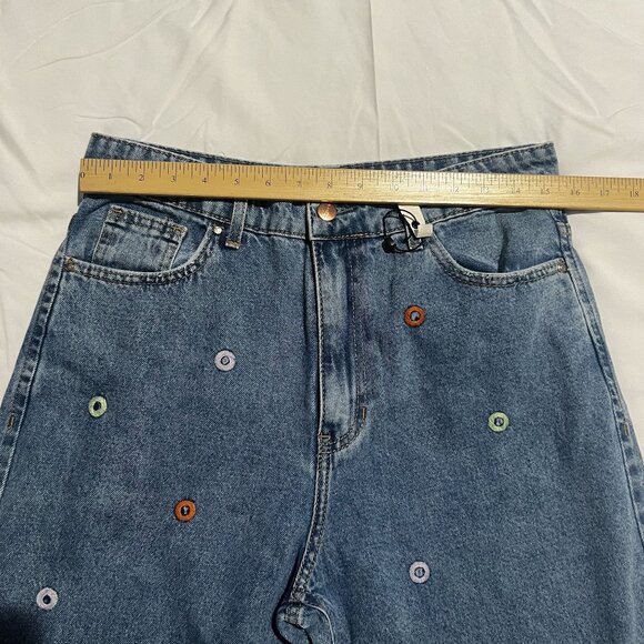 BlueSteel Jeanswear Embroidered Jeans Multicolor Accents Size 42 or 31 waist Den - Picture 5 of 9